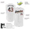 Custom White Black Pinstripe Vintage USA Flag Authentic Sleeveless Baseball Jersey