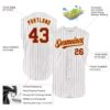 Custom White Crimson Pinstripe Gold Authentic Sleeveless Baseball Jersey