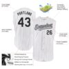 Custom White Purple Pinstripe Black-Gray Authentic Sleeveless Baseball Jersey