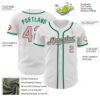 Custom White Medium Pink-Kelly Green Authentic Baseball Jersey