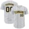 Custom White Navy Pinstripe Yellow Authentic Baseball Jersey