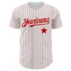 Custom White Red Pinstripe Authentic Red Star Baseball Jersey