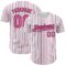 Custom White (Black Pink Pinstripe) Pink-Black Authentic Baseball Jersey