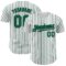 Custom White (Black Kelly Green Pinstripe) Kelly Green-Black Authentic Baseball Jersey