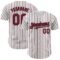 Custom White (Black Crimson Pinstripe) Crimson-Black Authentic Baseball Jersey
