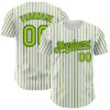 Custom White (Black Neon Green Pinstripe) Neon Green-Black Authentic Baseball Jersey