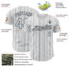 Custom White (Black Silver Pinstripe) Silver-Black Authentic Baseball Jersey