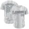 Custom White (Black Silver Pinstripe) Silver-Black Authentic Baseball Jersey