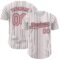 Custom White (Black Medium Pink Pinstripe) Silver-Black Authentic Baseball Jersey