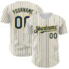 Custom White (Royal Yellow Pinstripe) Royal-Yellow Authentic Baseball Jersey
