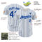 Custom White (Royal Light Blue Pinstripe) Royal-Light Blue Authentic Baseball Jersey