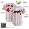 Custom White (Navy Red Pinstripe) Red-Navy Authentic Baseball Jersey