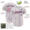 Custom White (Navy Medium Pink Pinstripe) Medium Pink-Navy Authentic Baseball Jersey