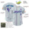Custom White (Purple Teal Pinstripe) Purple-Teal Authentic Baseball Jersey