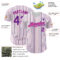 Custom White (Purple Pink Pinstripe) Purple-Pink Authentic Baseball Jersey