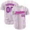 Custom White (Purple Pink Pinstripe) Purple-Pink Authentic Baseball Jersey