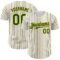 Custom White (Green Gold Pinstripe) Green-Gold Authentic Baseball Jersey