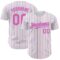 Custom White (Light Blue Pink Pinstripe) Pink-Light Blue Authentic Baseball Jersey