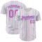 Custom White (Sky Blue Pink Pinstripe) Pink-Sky Blue Authentic Baseball Jersey