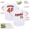 Custom White Orange-Royal Mesh Authentic Throwback Baseball Jersey