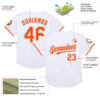 Custom White Orange-Gray Mesh Authentic Throwback Baseball Jersey