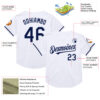Custom White Navy Mesh Authentic Throwback Baseball Jersey