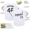 Custom White Black Mesh Authentic Throwback Baseball Jersey