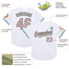 Custom White Medium Pink-Kelly Green Mesh Authentic Throwback Baseball Jersey