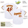 Custom White Crimson-Yellow Mesh Authentic Throwback Baseball Jersey
