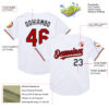 Custom White Red-Black Mesh Authentic Throwback Baseball Jersey