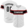 Custom White Black-Red Authentic Baseball Jersey