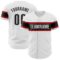 Custom White Black-Red Authentic Baseball Jersey