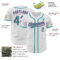 Custom White Teal-Pink Authentic Baseball Jersey