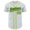 Custom White Light Blue Pinstripe Neon Green-Black Authentic Baseball Jersey