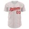 Custom White Red Pinstripe Red Authentic Baseball Jersey