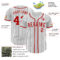 Custom White Black Pinstripe Red Authentic Baseball Jersey
