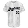 Custom White Black Pinstripe Gray Authentic Baseball Jersey