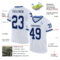 White1867-1 Custom White Navy-Light Blue Mesh Authentic Throwback Football Jersey