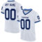 White1867 Custom White Navy-Light Blue Mesh Authentic Throwback Football Jersey