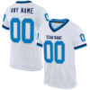 Custom White Blue Gray-Navy Mesh Authentic Throwback Football Jersey