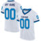 White1868 Custom White Blue Gray-Navy Mesh Authentic Throwback Football Jersey