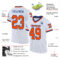 Custom White Orange-Royal Mesh Authentic Throwback Football Jersey