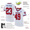 Custom White Red-Royal Mesh Authentic Throwback Football Jersey