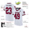 White1872-1 Custom White Maroon-Black Mesh Authentic Throwback Football Jersey