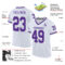 White1873-1 Custom White Purple-Gray Mesh Authentic Throwback Football Jersey