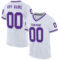 White1873 Custom White Purple-Gray Mesh Authentic Throwback Football Jersey