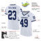 White1874-1 Custom White Navy-Gray Mesh Authentic Throwback Football Jersey