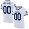 White1874 Custom White Navy-Gray Mesh Authentic Throwback Football Jersey