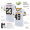 White1875-1 Custom White Navy Gold-Maroon Mesh Authentic Throwback Football Jersey