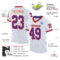 Custom White Purple-Orange Mesh Authentic Throwback Football Jersey